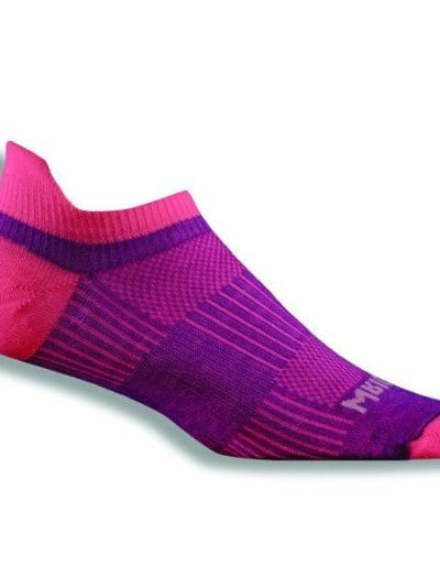 Fitness Mania - Wrightsock Coolmesh II Anti-Blister Tab Running Socks - Plum/Pink