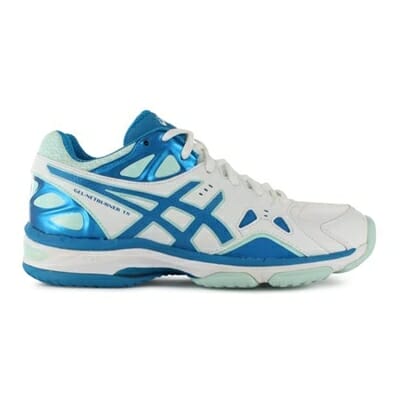 Fitness Mania - ASICS Womens GEL-Netburner 18 White / Blue Jewel