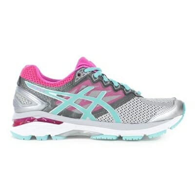 Fitness Mania - ASICS Womens GT-2000 4 (D) Silver/ Pool Blue/ Pink Glow