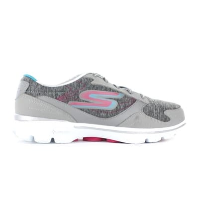 Fitness Mania - SKECHERS Womens GOWalk 3 Complete Lace Up Grey/Aqua