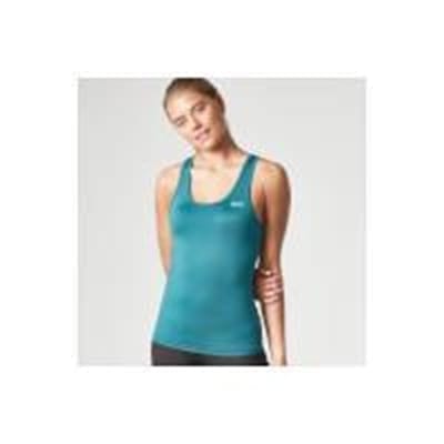 Fitness Mania - Myprotein Women's Racer Back Scoop Vest - Teal Graffiti - UK 14