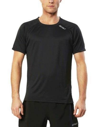 Fitness Mania - 2XU Mens Tech Vent Running Short Sleeve Top - Black