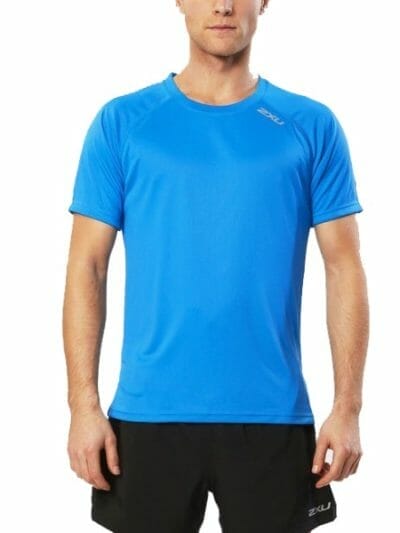Fitness Mania - 2XU Mens Tech Vent Running Short Sleeve Top - Cobalt Blue
