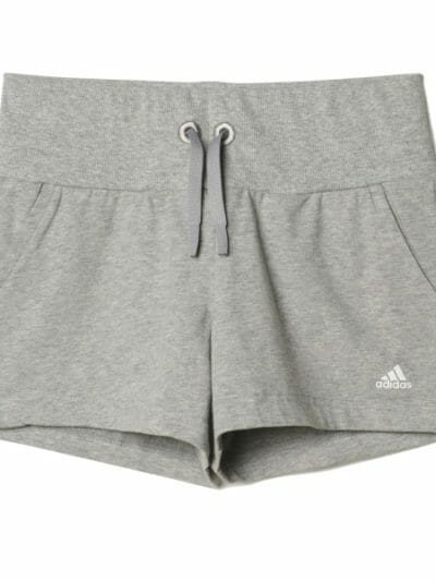 Fitness Mania - Adidas Athletics Cotton Kids Girls Training Shorts - Medium Grey Heather/White