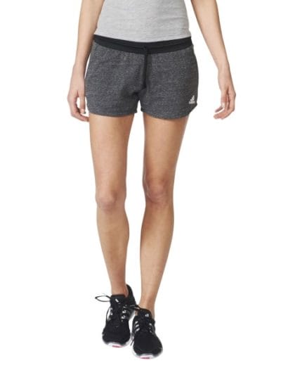 Fitness Mania - Adidas Cotton Fleece Womens Training Shorts - Pepper Black Melange