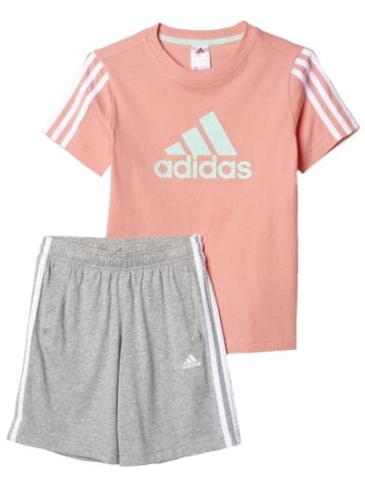 Fitness Mania - Adidas Essentials Logo Kids Boys Training Set - Ray Pink