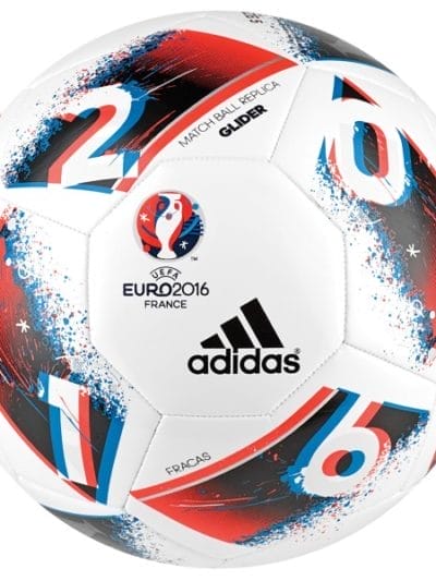 Fitness Mania - Adidas Euro16 Glider Soccer Ball - White/Bright Blue/Solar Red/Silver