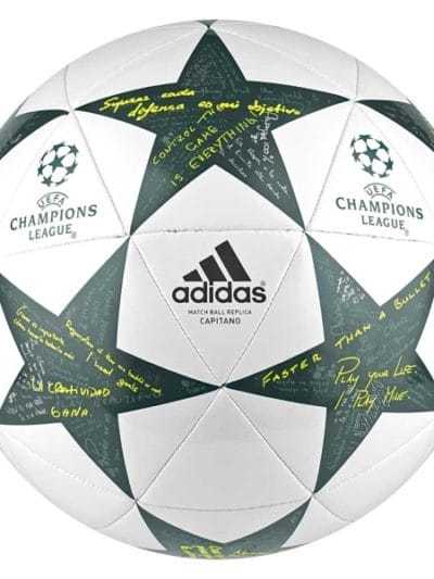 Fitness Mania - Adidas Finale16 Capitano Soccer Ball - White/Vapour Steel/Tech Green