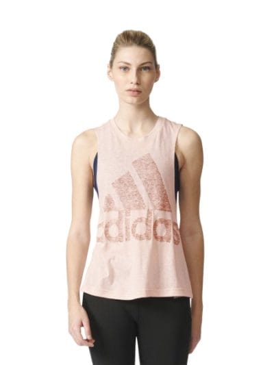 Fitness Mania - Adidas Logo Womens Sleeveless Training T-Shirt - Vapour Pink/Raw Pink