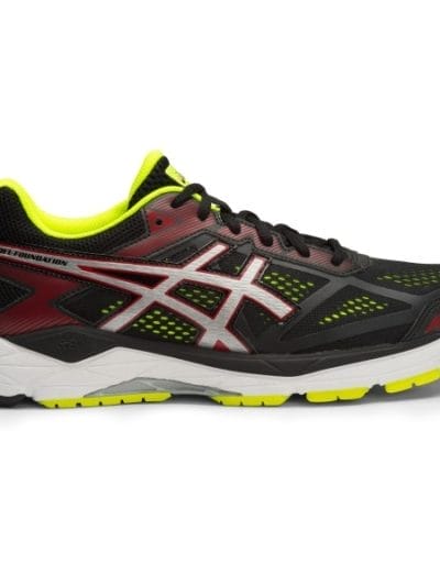Fitness Mania - Asics Gel Foundation 12 (4E) - Mens Running Shoes - Black/Silver/Safety Yellow