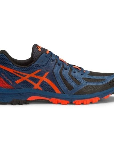 Fitness Mania - Asics Gel Fuji Attack 5 - Mens Trail Running Shoes - Poseidon/Flame Orange/Black