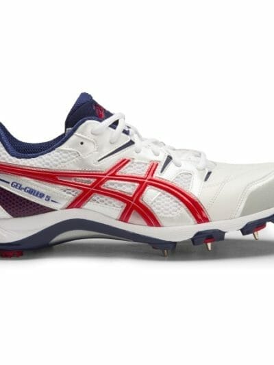 Fitness Mania - Asics Gel Gully 5 - Mens Cricket Shoes - White/True Red/Indigo Blue