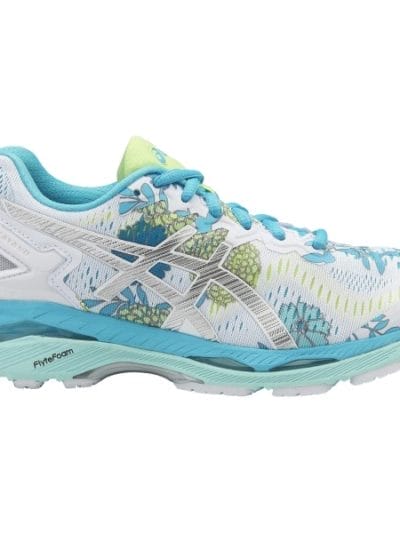 Fitness Mania - Asics Gel Kayano 23 Limited Edition - Womens Running Shoes - White/Silver/Aquarium