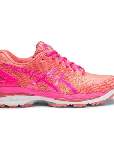 Fitness Mania - Asics Gel Nimbus 18 - Womens Running Shoes - Peach Melba/Hot Pink/Guava