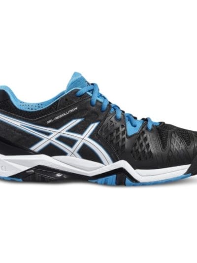 Fitness Mania - Asics Gel Resolution 6 - Mens Tennis Shoes - Black/Blue Jewel/White