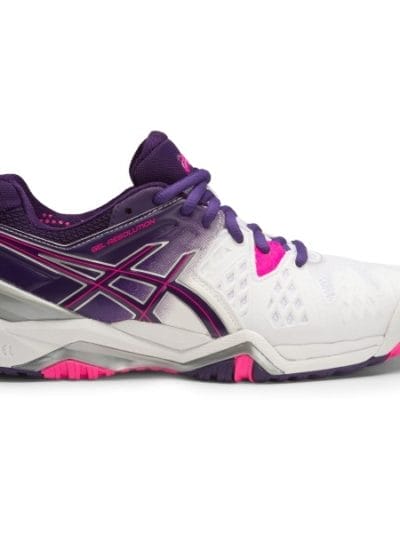 Fitness Mania - Asics Gel Resolution 6 - Womens Tennis Shoes - White/Parachute Purple/Hot Pink