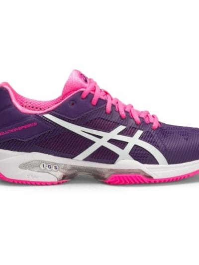 Fitness Mania - Asics Gel Solution Speed 3 Herringbone - Womens Tennis Shoes - Parachute Purple/White/Hot Pink