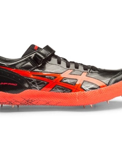 Fitness Mania - Asics High Jump Pro - Unisex High Jump Shoes - Black/Flash Coral/Silver