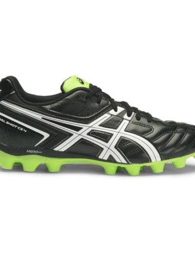 Fitness Mania - Asics Lethal Shot CS 4 GS - Kids Boys Football Boots - Black/White/Green Gecko