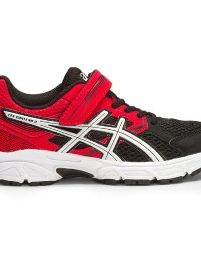 Fitness Mania - Asics Pre Contend 3 PS - Kids Boys Running Shoes - Black/White/Vermilion