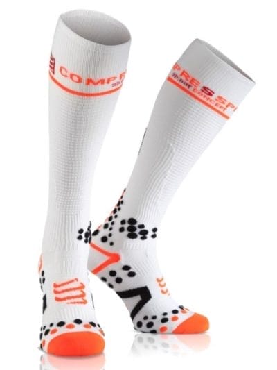 Fitness Mania - Compressport Full Compression Socks - White