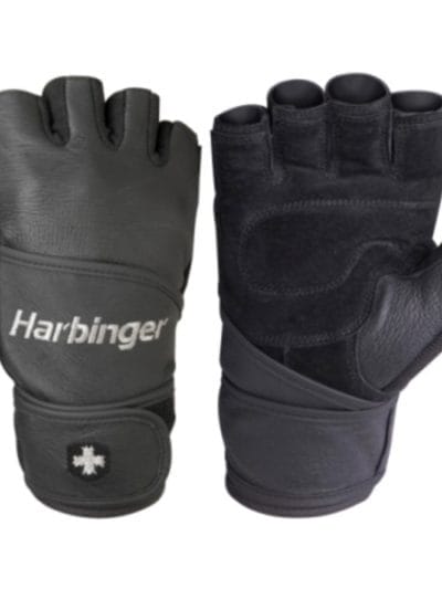 Fitness Mania - Harbinger Classic Gym Training WristWrap Gloves - Black