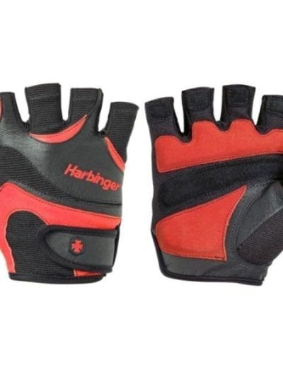 Fitness Mania - Harbinger FlexFit Mens Gym Training Gloves - Black/Red