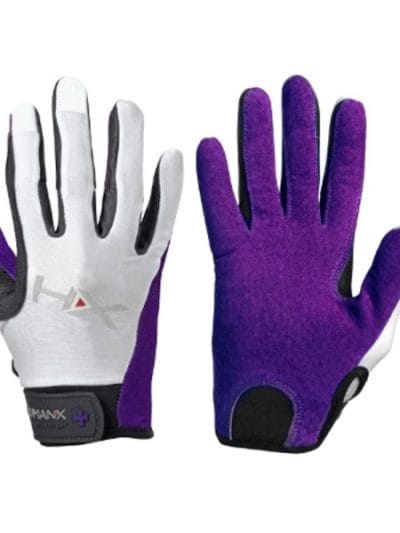 Fitness Mania - Harbinger X3 Competition Womens Gym Training Full Finger Gloves - Purple/White