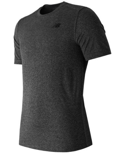 Fitness Mania - New Balance Heather Tech Mens Short Sleeve Running T-Shirt - Black Heather