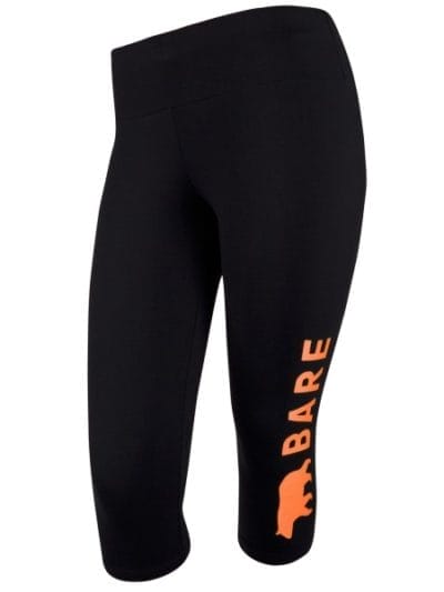 Fitness Mania - Running Bare High Rise Word On The Street 3/4 Womens Tights - Black/Juice
