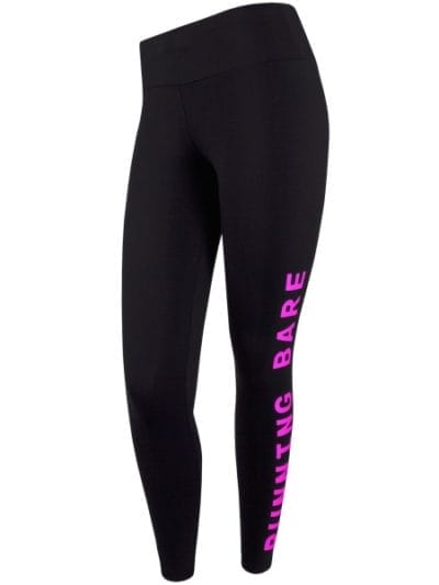 Fitness Mania - Running Bare High Rise Word On The Street Full Length Womens Training Tights - Black/Cat Fight