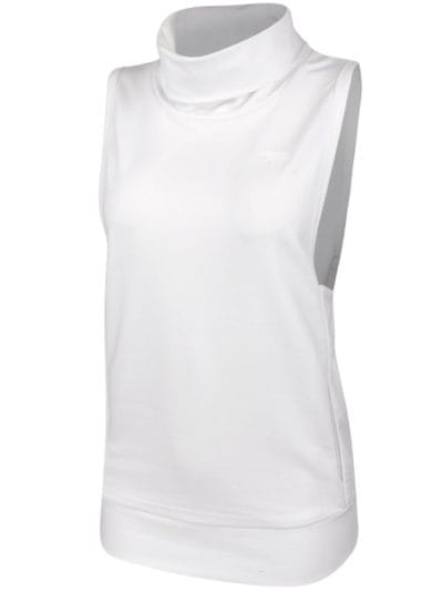 Fitness Mania - Running Bare Rey Cowl Neck Womens Training Vest - White