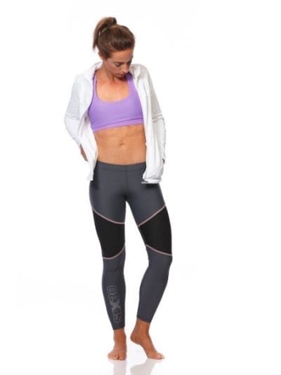 Fitness Mania - SIX30 Luxe Womens Compression Tights - Black/Grey/Coral