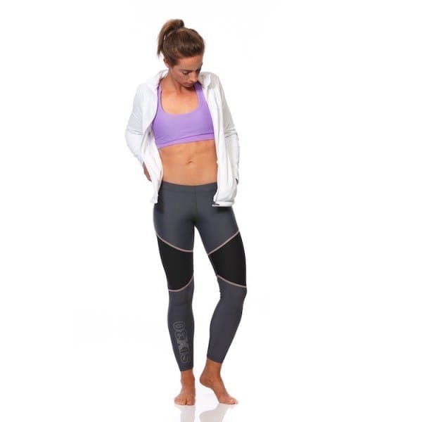 Fitness Mania - SIX30 Luxe Womens Compression Tights - Black/Grey/Coral