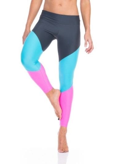 Fitness Mania - SIX30 Madi Womens Compression Training Tights - Black/Green/Pink