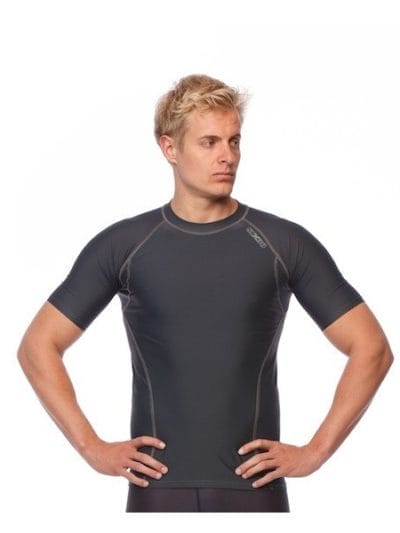 Fitness Mania - SIX30 Mens Short Sleeve Compression Top - Charcoal