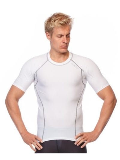 Fitness Mania - SIX30 Mens Short Sleeve Compression Top - White