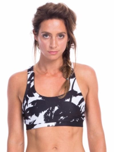Fitness Mania - SIX30 Palm Island Womens Sports Bra - Black/White