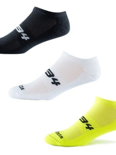 Fitness Mania - SUB4 Low Rise Sock - Twin Pack - Black/White/Yellow