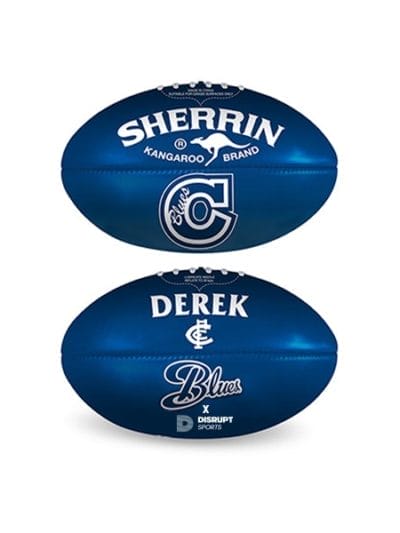 Fitness Mania - Sherrin Personalised AFL Carlton Blues Soft Touch Football - Size 5