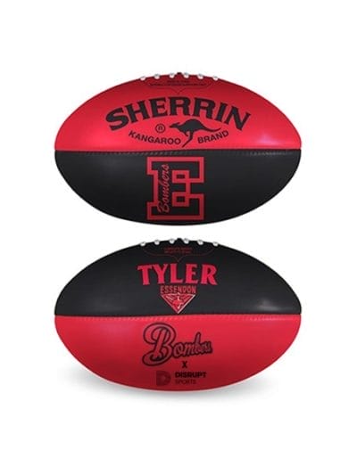 Fitness Mania - Sherrin Personalised AFL Essendon Bombers Soft Touch Football - Size 5
