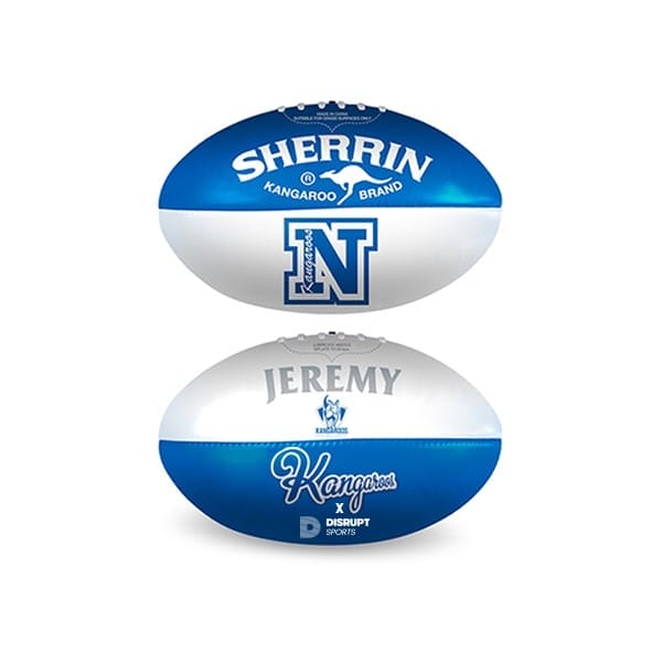 Fitness Mania - Sherrin Personalised AFL North Melbourne Kangaroos Soft Touch Football - Size 5