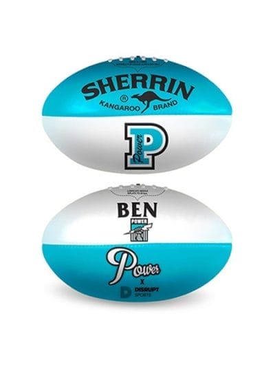 Fitness Mania - Sherrin Personalised AFL Port Adelaide Power Soft Touch Football - Size 5