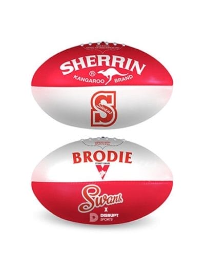 Fitness Mania - Sherrin Personalised AFL Sydney Swans Soft Touch Football - Size 5