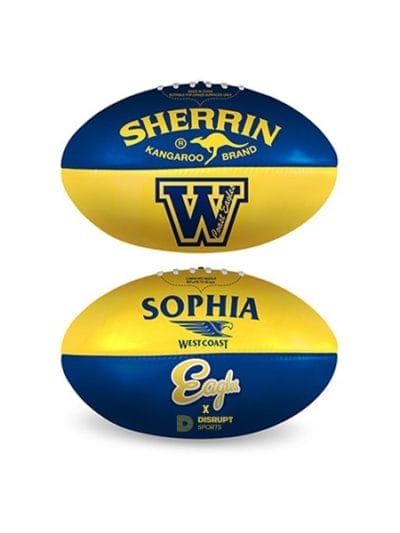 Fitness Mania - Sherrin Personalised AFL West Coast Eagles Soft Touch Football - Size 5
