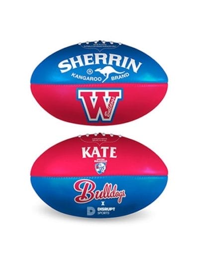 Fitness Mania - Sherrin Personalised AFL Western Bulldogs Soft Touch Football - Size 5