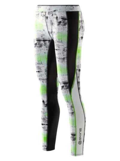 Fitness Mania - Skins A200 Womens Compression Long Tights - Green/White/Black