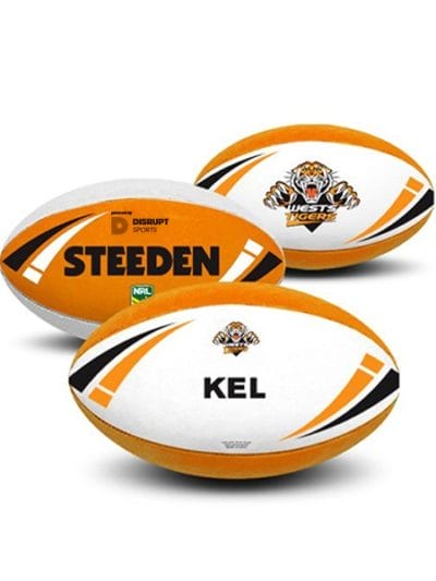 Fitness Mania - Steeden Personalised NRL Tigers Rugby Ball - Size 5