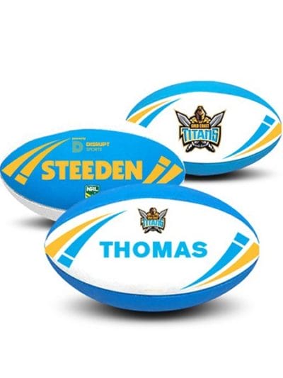 Fitness Mania - Steeden Personalised NRL Titans Rugby Ball - Size 5