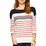 Fitness Mania - 3/4 Sleeve Multi Stripe Boxy Sweater